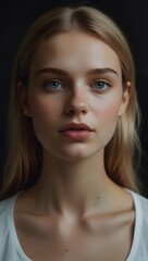 Fototapeta premium portrait of a woman with straight hairs