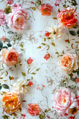 Fototapeta na wymiar Beautiful watercolor floral wedding invitation design with soft hues exuding elegance and romance.