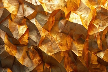 A rich, textured background of crumpled golden paper that exudes luxury and artistic flair