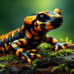 Close-up of a fire salamander
