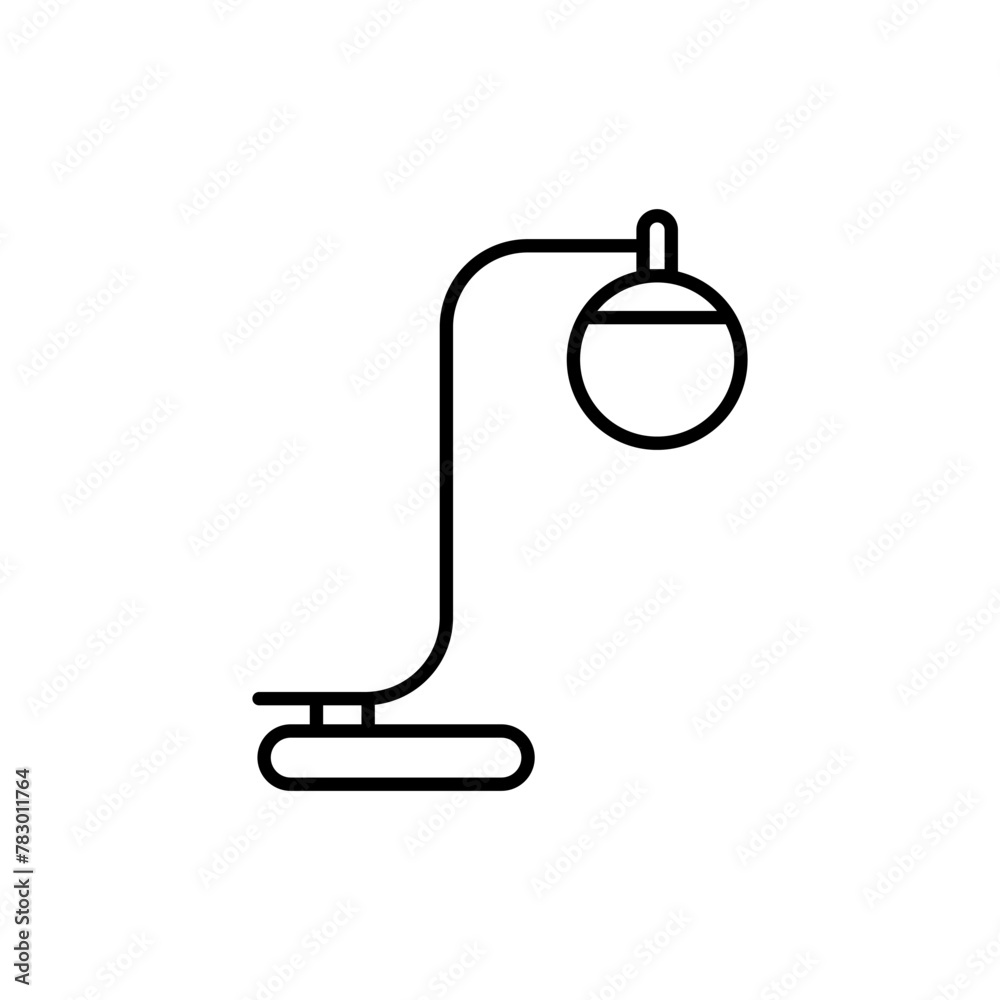 Poster lamp vector linear icon. vector lamp. light bulb logo vector. a simple outline of a table lamp. elec