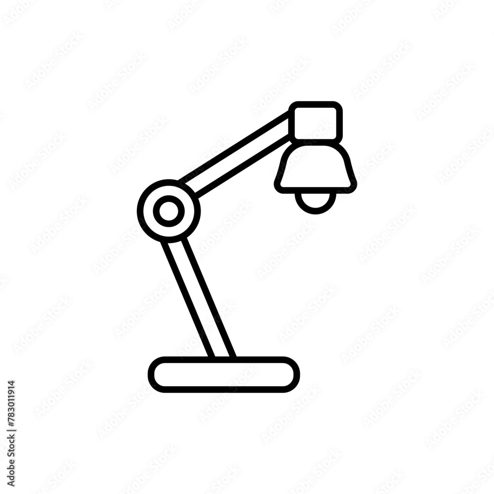 Poster lamp vector linear icon. vector lamp. light bulb logo vector. a simple outline of a table lamp. elec