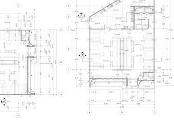 Floor plan designed building on the drawing.