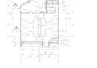 Floor plan designed building on the drawing.
