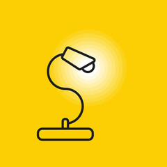 Lamp vector icon. Vector lamp. Light bulb logo vector. Bright table lamp. Electric lamp. Home lighting vector. Cozy lamp.