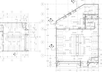 Floor plan designed building on the drawing.