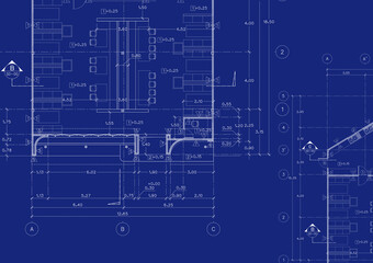 Naklejka premium Floor plan designed building on the drawing.