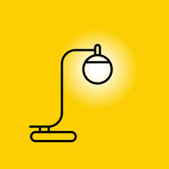 Fototapeta premium Lamp vector icon. Vector lamp. Light bulb logo vector. Bright table lamp. Electric lamp. Home lighting vector. Cozy lamp.