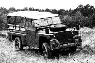 OFF-ROAD CAR - Military vehicle in the field
