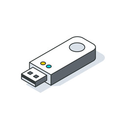 A rectangular gadget with a flash drive icon on white background