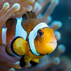 Clown anemonefish (Amphiprion bicolor) - obrazy, fototapety, plakaty