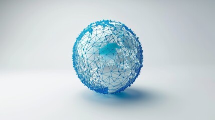 Global Business: A 3D vector illustration of a network of interconnected dots and lines on a globe
