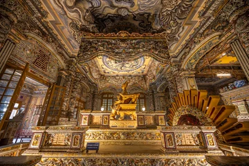 Wandcirkels Foto's Architectual Tomb of Emperor Khai Dinh (Lang Khai Dinh), Hue city, Vietnam. The most beautiful tomb of the kings Hue, popular tourist destination in Asia.  © Satoriphotos