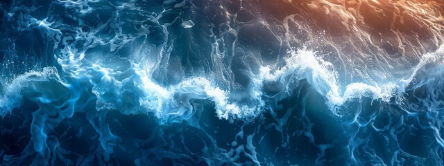 A background depicting the abstract flow of seawater under the gentle touch of light. - obrazy, fototapety, plakaty