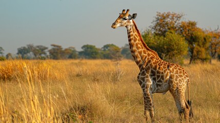 Obraz premium Giraffe in the savanna of Africa