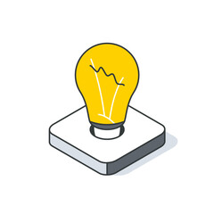 Light bulb icon. Concept of a new idea. Outline isometric illustration. Vector in line style. 3d linear image for website, mobile app, infographic or presentation. - obrazy, fototapety, plakaty