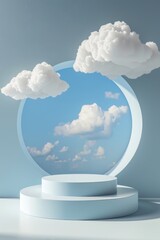 Glass Ball With Floating Clouds