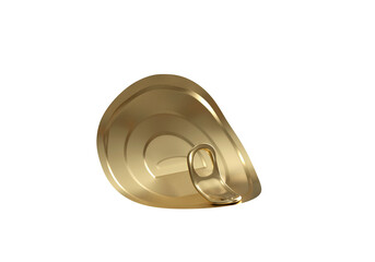tin can, lid with open lock, transparent background