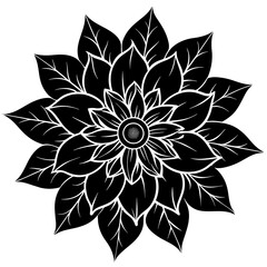    Flower silhouette vector illustration.
