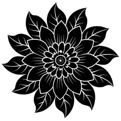    Flower silhouette vector illustration.
