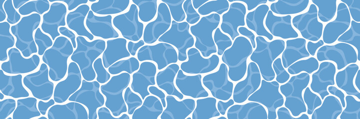 Blue water surface seamless pattern. Vector illustration 