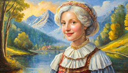 Obraz premium Portrait of 20th century woman.