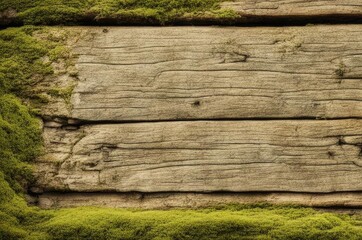 background, texture, old boards with moss. - obrazy, fototapety, plakaty
