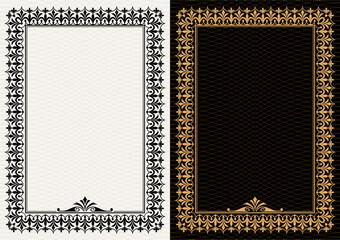 Set Template of Decorative vintage frames,borders rectangular shape. Baroque, Art Nouveau, Modern , Victorian style. - 783021773