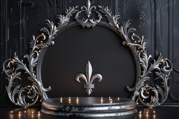 Candle Holder With Fleur De Lis - obrazy, fototapety, plakaty