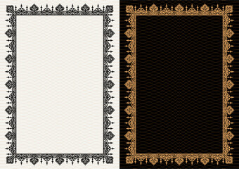 Set Template of Decorative vintage frames,borders rectangular shape. Baroque, Art Nouveau, Modern , Victorian style. - 783022166
