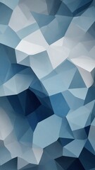 Obraz premium Myriad of geometric shapes, predominantly in various shades of blue, white, converge to create visually striking abstract pattern. Image characterized by complex interplay of light, shadow.