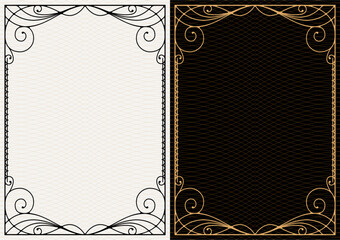 Set Template of Decorative vintage frames,borders rectangular shape. Baroque, Art Nouveau, Modern , Victorian style. - 783022588