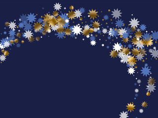 Elegant Christmas star holiday background illustration. Gold blue white sparkle confetti. - 783023978