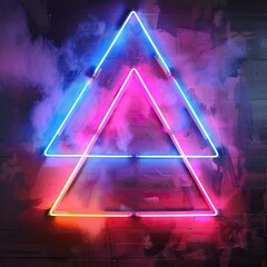Electric neon triangles in a nightlife theme