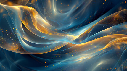Obraz premium abstract background with space Dynamic Blue and Gold Abstract Graphic Background with Cosmic Landscape
