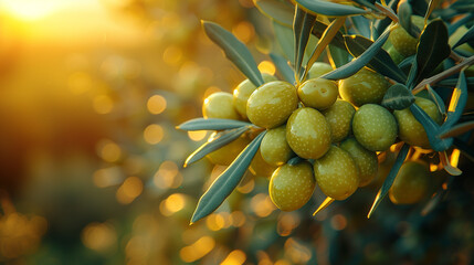 "Golden Hour Olives"
A close-up of green olives basking in the golden glow of sunset, ready for harvesting.