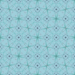 Modern art deco geometric floral vector seamless pattern. Fabric print design.