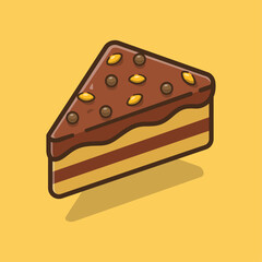 Chocolate Cake Cartoon Vector. Food and Beverage Illustration Theme.
