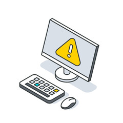 An output device displaying a yellow warning triangle symbol