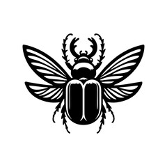 Horn beetle logo design. horn beetle logo vector illustration.