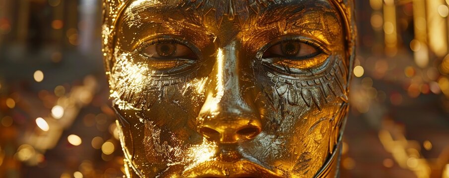 Capture the essence of ancient civilizations through a birds-eye view design showcasing famous gold 