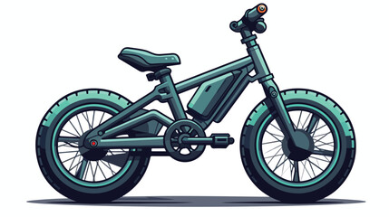 Electric bike symbol 2d flat cartoon vactor illustr