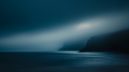Calm dark blue atmospheric ocean background, stylish modern backdrop, creative promo overlay