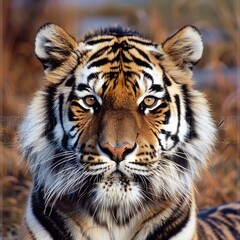 Portrait of a Siberian tiger, Panthera tigris altaica
