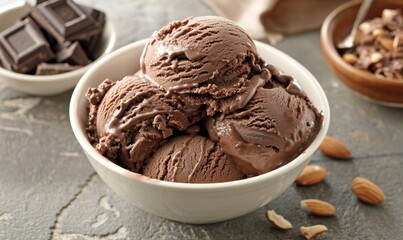 Divine Creaminess Chocolate Ice Cream with Almond 
