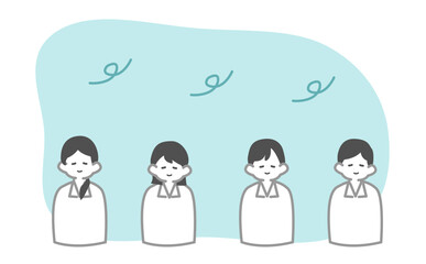 涼しむ若手社員たち