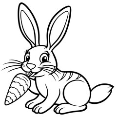 Fototapeta premium rabbit and carrot illustration