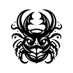 Horn beetle logo design. horn beetle logo vector illustration.