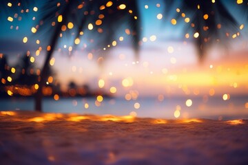Fototapeta na wymiar Palm tree on a beautiful beach