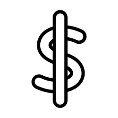 Dollar sign (for payment) Vector Line Icon Design